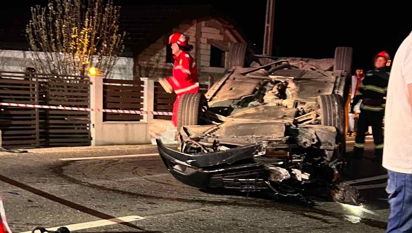Accident pe E70 in Maldeni un sofer a fost internat la spital dupa coliziunea dintre trei autoturisme