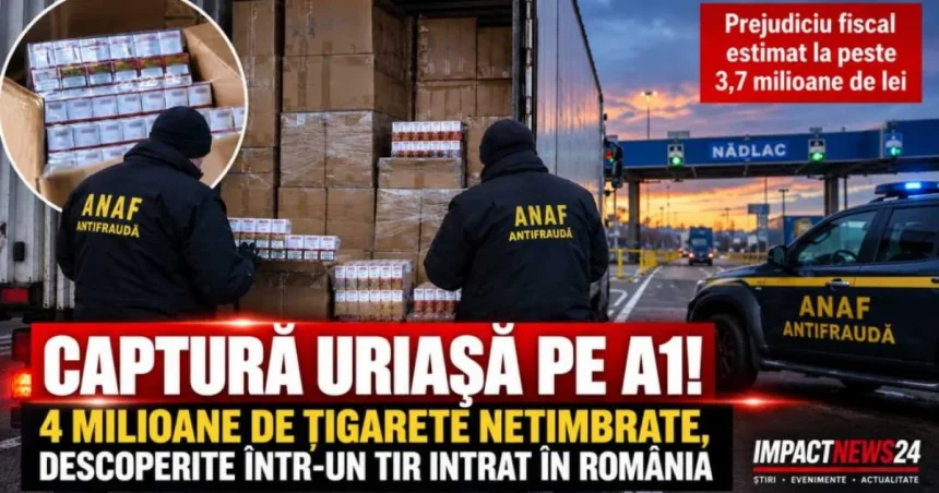 4 milioane de țigarete netimbrate, găsite într-un TIR la Nădlac